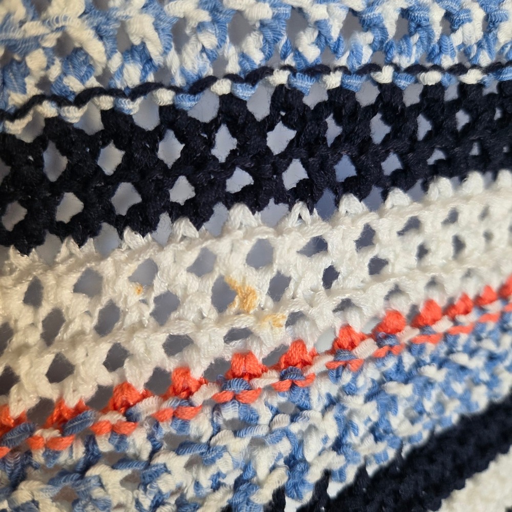 Tommy Hilfiger Striped Open Knit Cotton Sweater‎ Size S Nautical Coastal Preppy - Picture 5 of 11